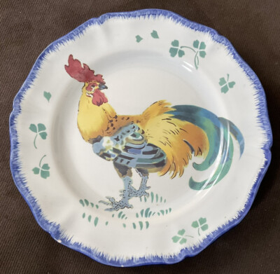 LUNEVILLE :: 10  ROOSTER BIRD  Le Coq  PLATE 100 Anniv BEAULIEU WINERY FRANCE
