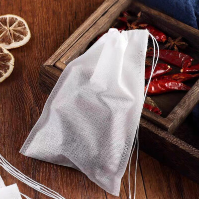 100Pcs Empty Muslin Tea Bags Kordelzug Bath Herbal Filter Spice Making H