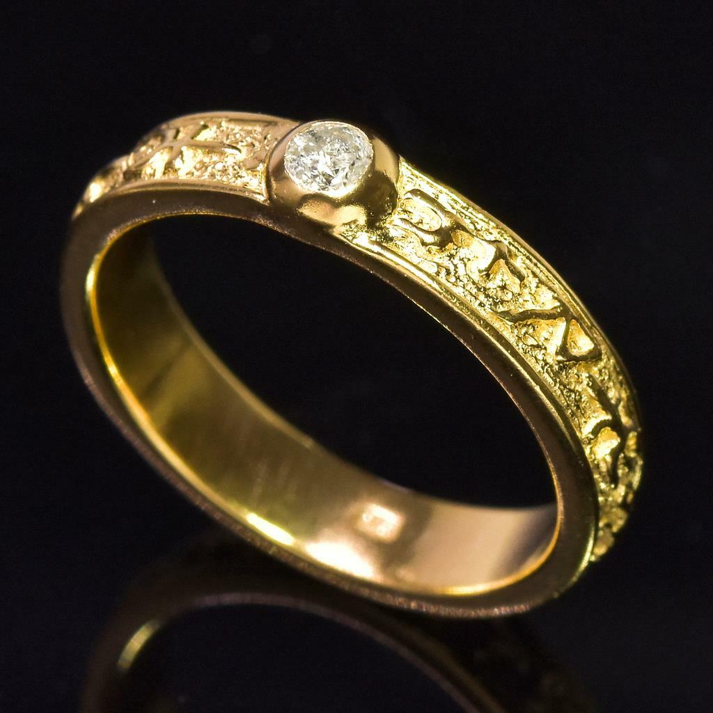 Ring US size 6 Gold Vermeil Sterling Silver Genuine Natural 0.08ct 
