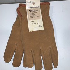 Large Sears Tradewear Gloves Warm Pile Lined Drivers  Sueded Vinly Long Grip NEW