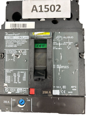Square D JJ250 PowerPact Circuit Breaker X13420661-050, 250A, 600