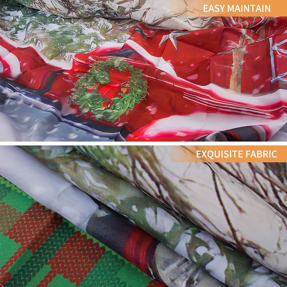 Christmas Shower Curtain Set with Bath Mat Red House&Truck eBay