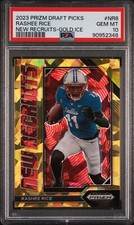 2023 PANINI PRIZM DRAFT PICKS NEW RECRUITS NR8 RASHEE RICE GOLD ICE PSA 10💎💎💎
