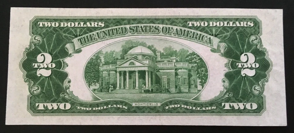 1928 D $2.00 TWO DOLLAR RED SEAL NOTE uncirculated choice CA Block Mule BP 269 - Image 2 of 2