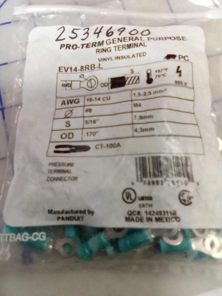 PANDUIT EV14-8RB-L. 45+ Pieces 16-14 CU - Image 3 of 4