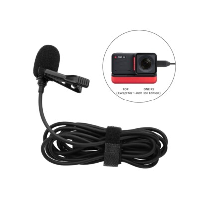 Microphone Type-C Lavalier for Action 2 3 Insta360 One R RS One X2 X3 MicRecord