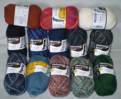 (59 /kg) 50gr REGIA / Schachenmayr 4-fädig/ 4-fach Sockenwolle uni+color