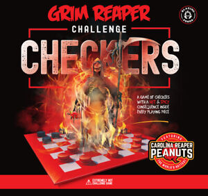 Grim Reaper Challenge Checkers Board Game Worlds Hottest Carolina Reaper Peanuts