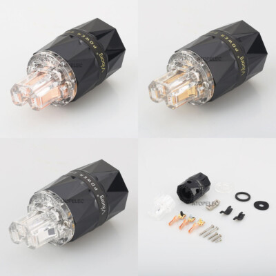 VIBORG Silver/Gold/Rhodium Plated Copper EU Male/IEC Female Power Plug HiFi 503