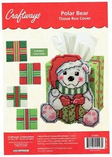 POLAR BEAR Tissue Box Cover plastic canvas PATTERN   0651 