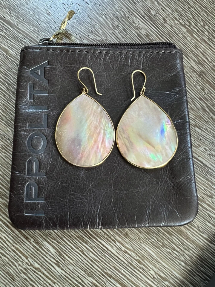 Ippolita 14K желтое золото перламутр большой Summer подвеской серьги - Изображение 3 из 3