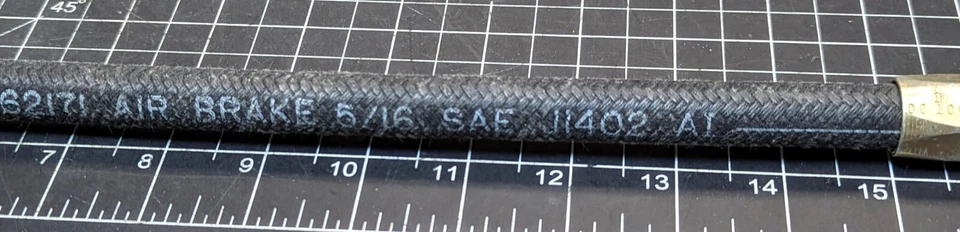 18” 6AN J1402A Air Brake Hose W/ 5/16” Swivel Male Inverted Flare Fittings [A1BB - Image 3 of 4