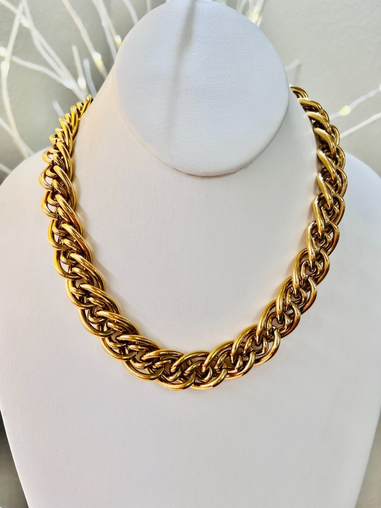 Vintage Givenchy Necklace Gold Plated Chain Within a Chain 18