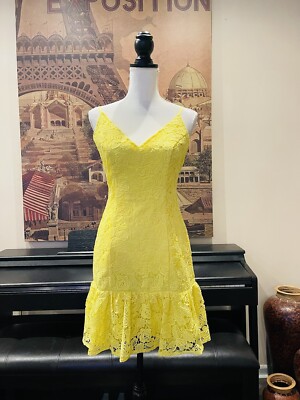 Gisel Yellow Lace Sheath Dress BB Dakota - RSVP - Size 2