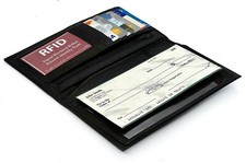 Genuine Leather Checkbook Cover 8 ID Credit Card Long Wallet Holder Men Lady