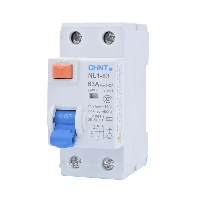 RCCB NL1-63 CHINT 2P 63A évite les risques d'électrisation grâce à sa coupure rapide 6kA