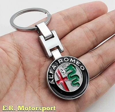 ERM Portachiavi in metallo ALFA ROMEO Double Face in resina epossidica