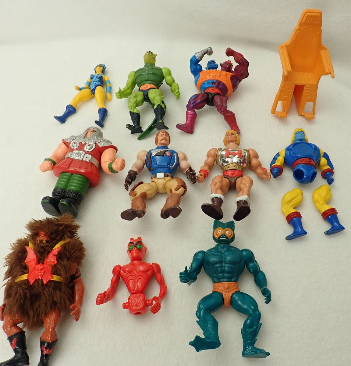 Lot of 11 He-Man Figures Parts Masters of the Universe Vintage