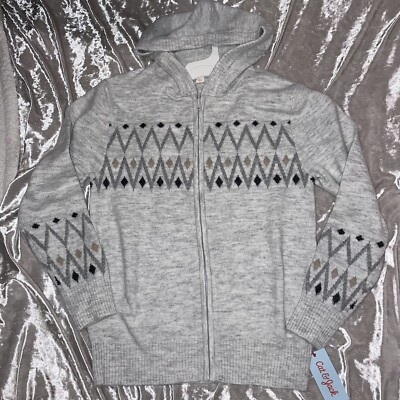 Boys Cat Jack Charlie Brown Style Sweater Gray Large - Main Image