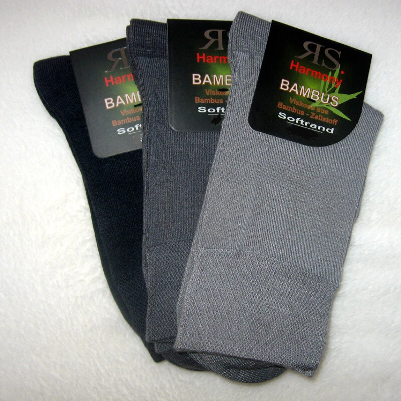 6 Paia Di Calzini Da Uomo In Bambù Con Bordo Morbido, Presa Soffice - Foto 5