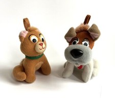 McDonalds Disney Happy Meal 1988 Oliver Cat /Dodger Dog Plush Ornaments
