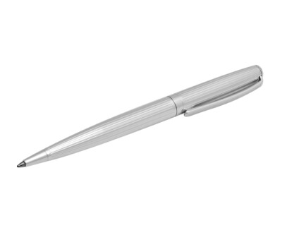 Kugelschreiber Kuli Schreibstift Metall versilbert mit Gravur Stift mit Witmung