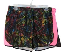 Xersion Girls Plus XXL 20 1/2 Black with Neon Running Sport Shorts