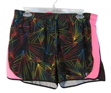Xersion Girls Plus XXL 20 1/2 Black with Neon Running Sport Shorts