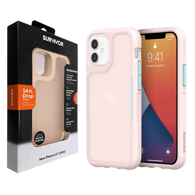 Griffin Survivor Endurance robuste Rückseite Hülle für Apple iPhone 12 Mini - Cloud Pink