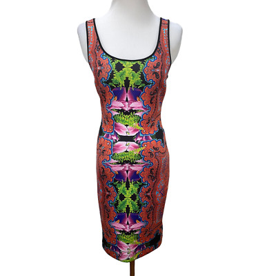 NWT Clover Canyon Stretch Sleeveless Sheath Dress Size S Fitted New Tag Print