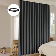 Room Divider Curtain Sets with Bendable Ceiling Track, 95 Blackout Total Privac