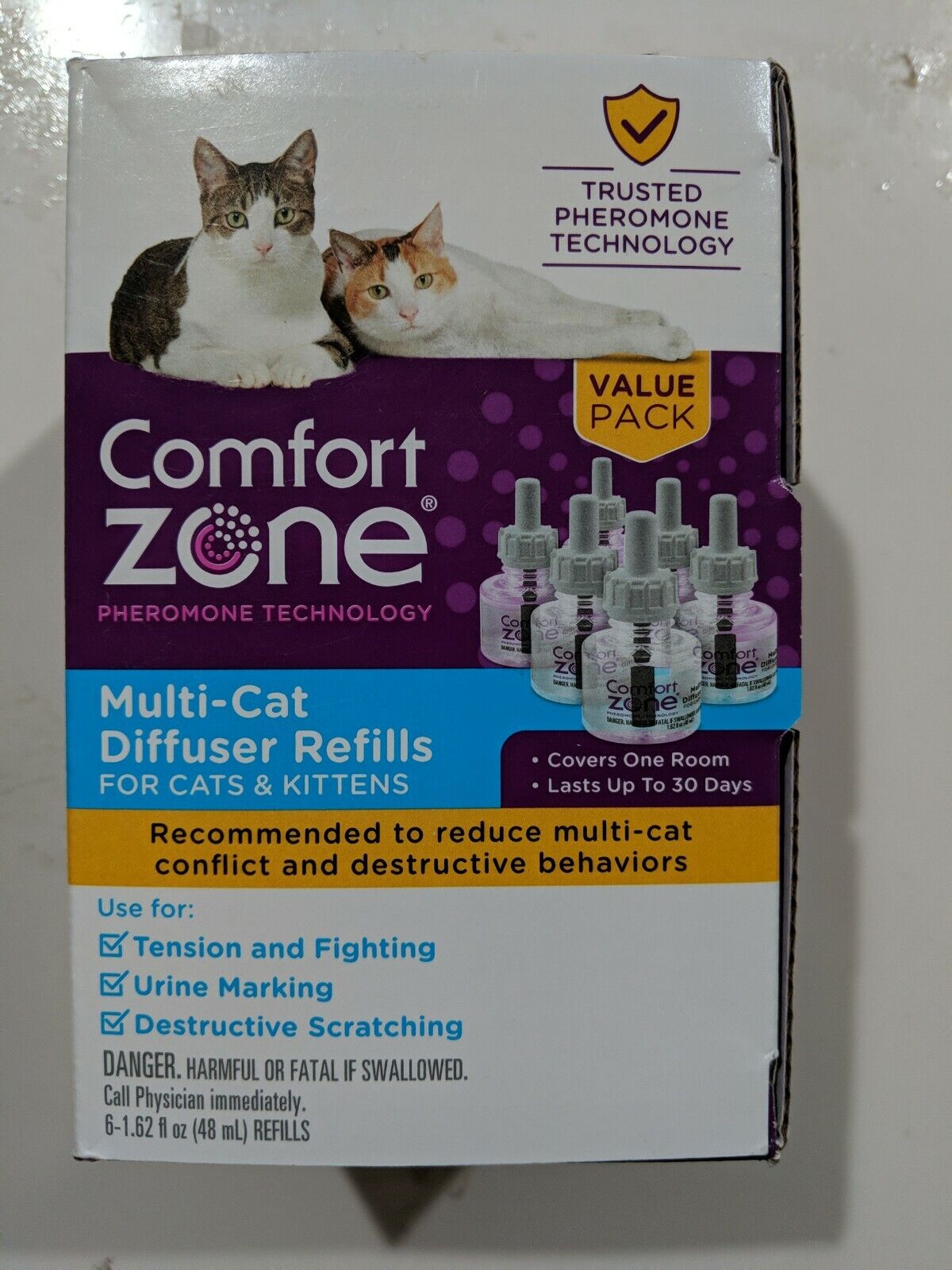 Comfort Zone Multi Cat Diffuser Refill for Cats & Kittens - 6 Pack