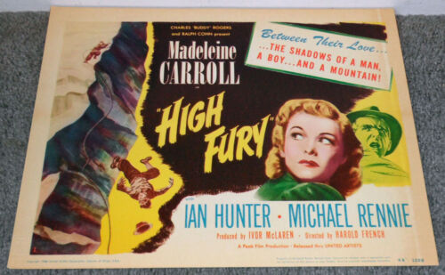 HIGH FURY 1948 movie poster MOUNTAIN CLIMBING/MADELEINE CARROLL/MICHAEL RENNIE - Afbeelding 1 van 1
