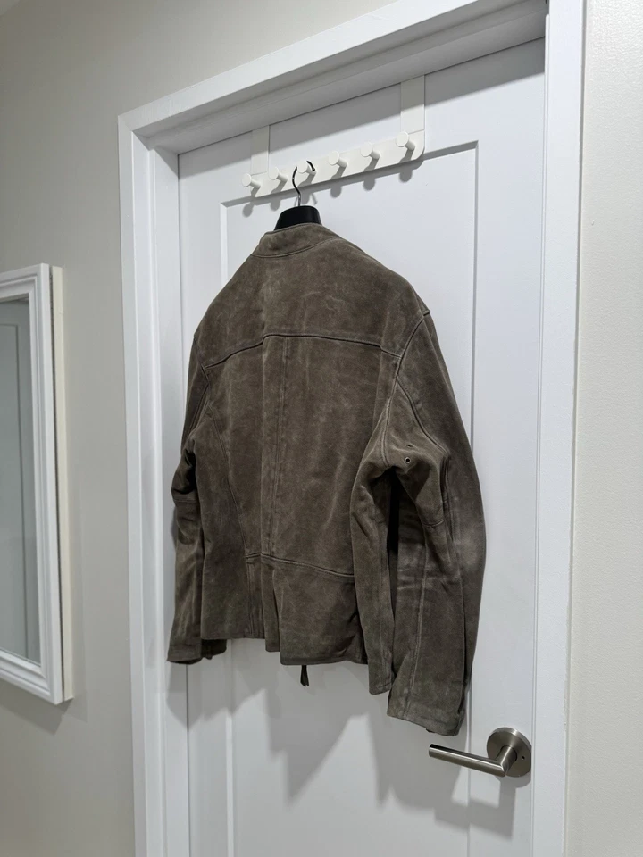 Vintage Men's Suede Cafe Racer Jacket by Ralph Lauren - Grey - Image 3 of 4