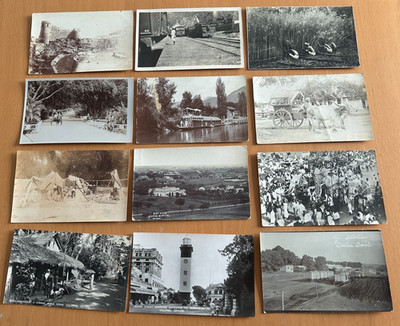Restposten 17 Vintage RPPC Indien Ceylon Sri Lanka Postkarten Eisenbahnen Colombo Kandy