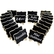 24 Pack Mini Chalkboard Signs with Easel Stand Food Labels for Buffet Party Wedd