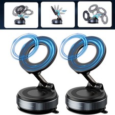 360 Adjustable Magnetic Vacuum Suction Cup Car Phone Holder Mount For MagSafe