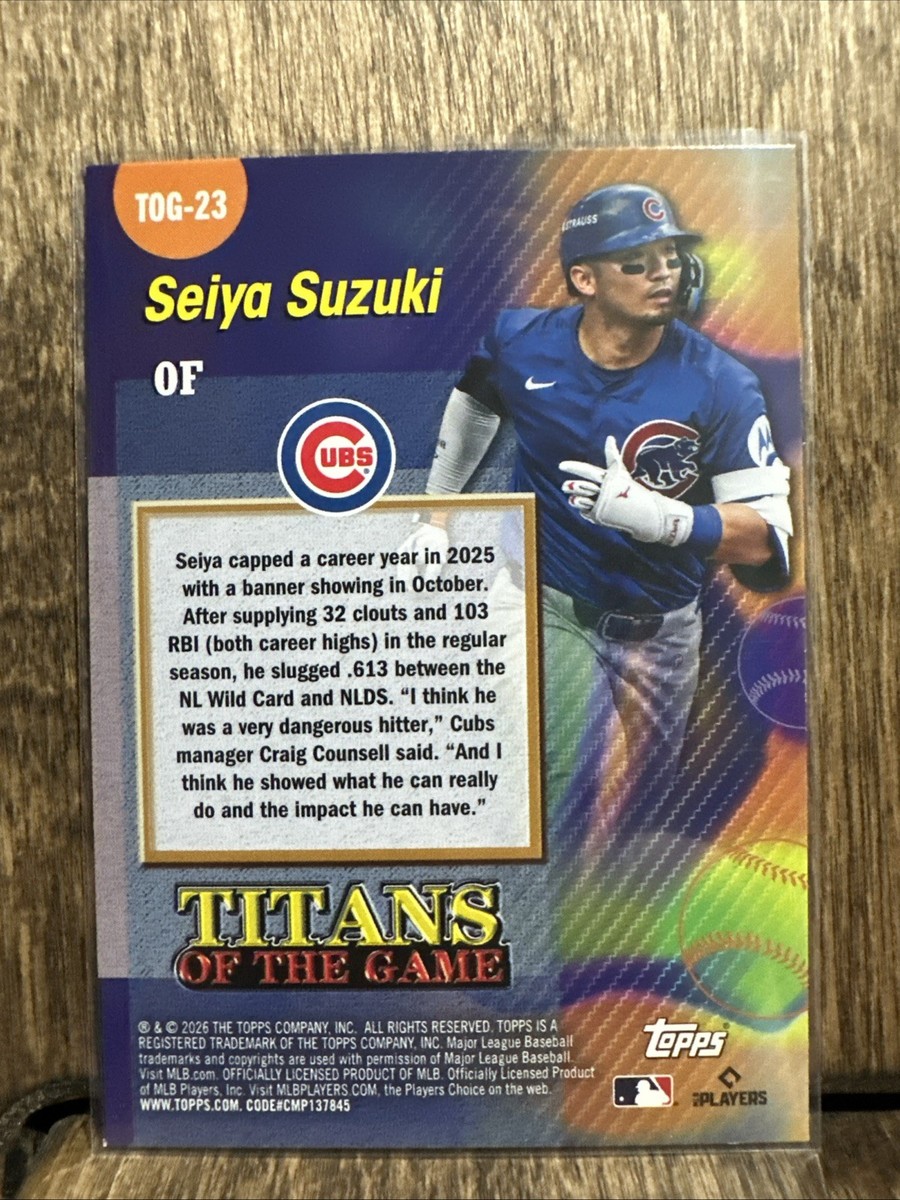 2026 Topps Series 2 Seiya Suzuki Titans of the Game #TOG-23