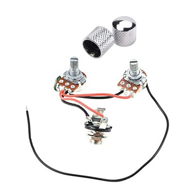 Electric Guitar Wiring Harness Kit, 1 Volume 1 Tone 2 Knobs 3 Way Toggle Switch