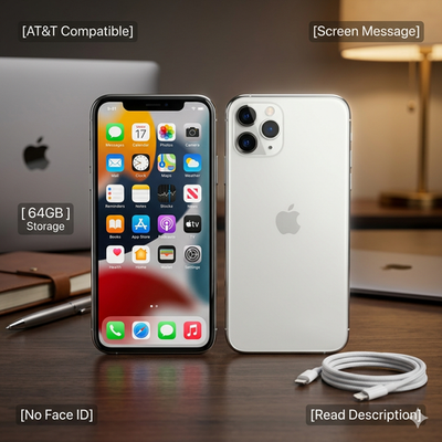 Apple iPhone 11 Pro Max 64GB Silver AT&T MWFA2LL/A No FaceID