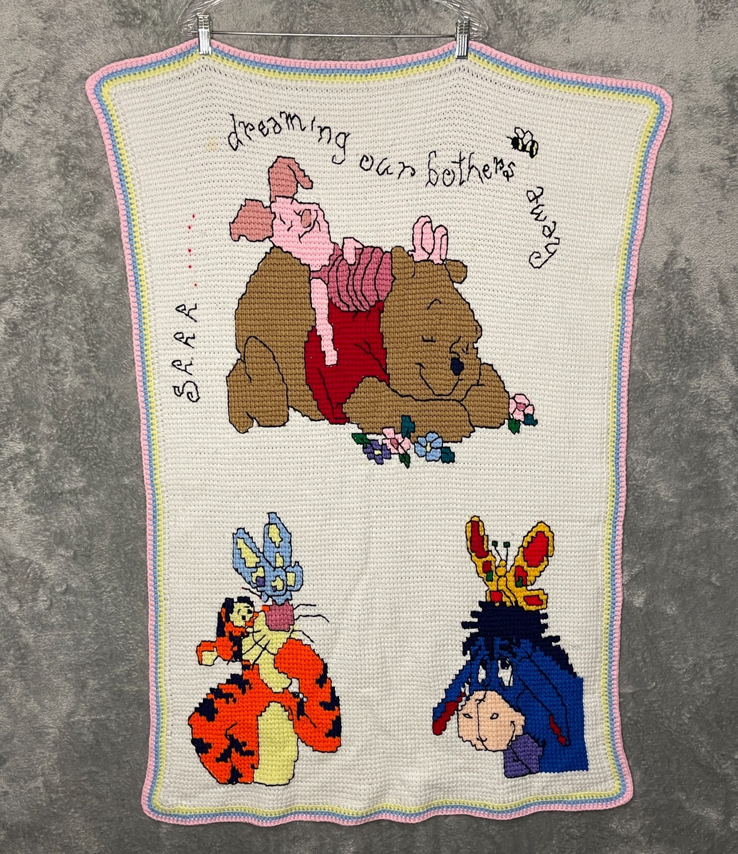 Handmade Crochet Winnie Pooh Tigger Eeyore Piglet Colorful Bright