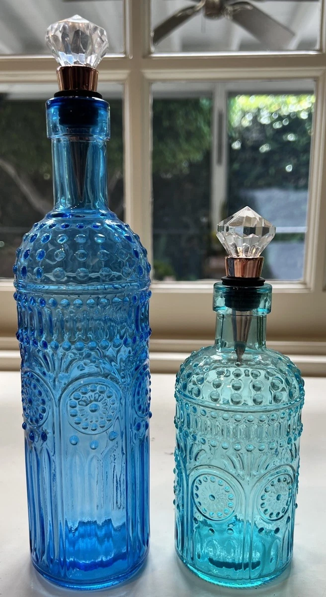 Blue Glass Décor Bottles for sale | eBay