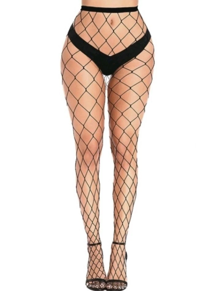 1 par de medias de red para mujer talla grande, todas combinadas y versátiles xs-m Foto 3 de 4