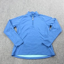 Under Armour ColdGear Pullover Womens Small Blue 1/4 Zip Fleece Running Athletic
