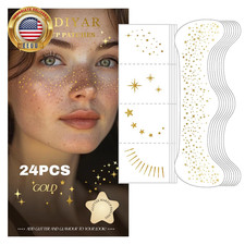 Glitter Freckles, 24PCS Glitter Freckles Face Tattoo, Sparkle Freckles for Women