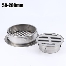 Rain Pipe Cap Floor Drain Round Silver Stainless Steel Drainage Garden