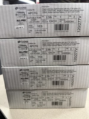 Cooper Lighting All-Pro  APC7G Thermoplastic Exit/Emergency Combo - lot of 4