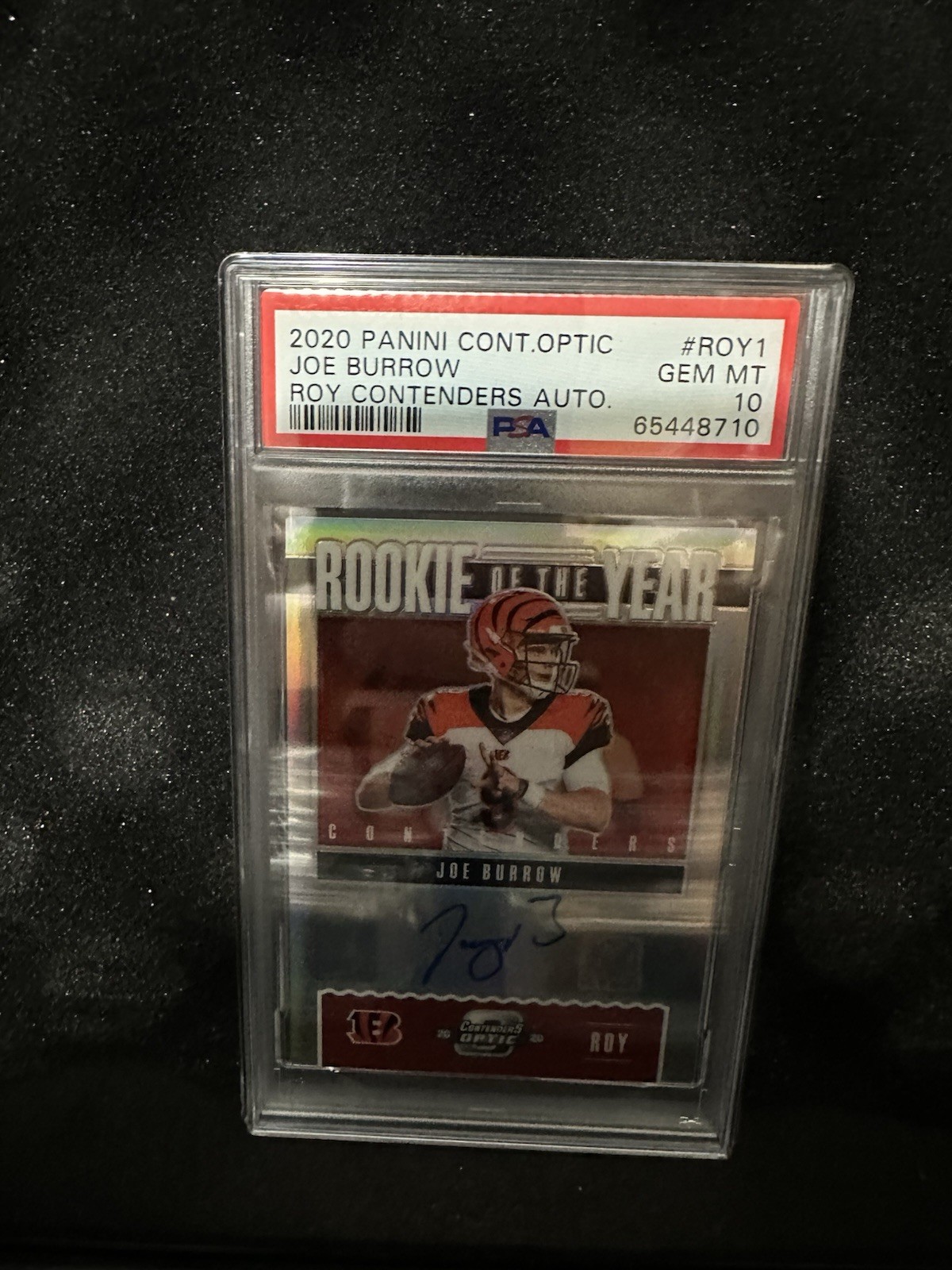 Joe Burrow Panini Contenders Optic Rookie of the Year Contenders Autographs #ROY1 Base
