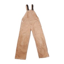 Carhartt Overalls Mens 36x27 Brown Bib Double Knee Workwear Insulated R01BRN