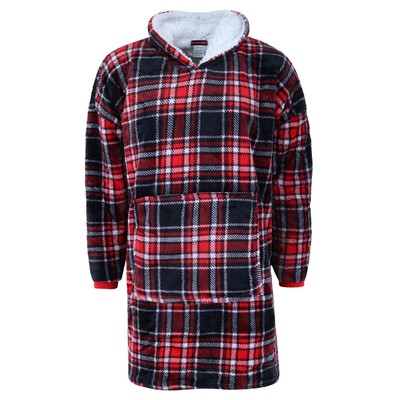 Weekending Damen Kariertes Humongo Hoodie Lounge Shirt